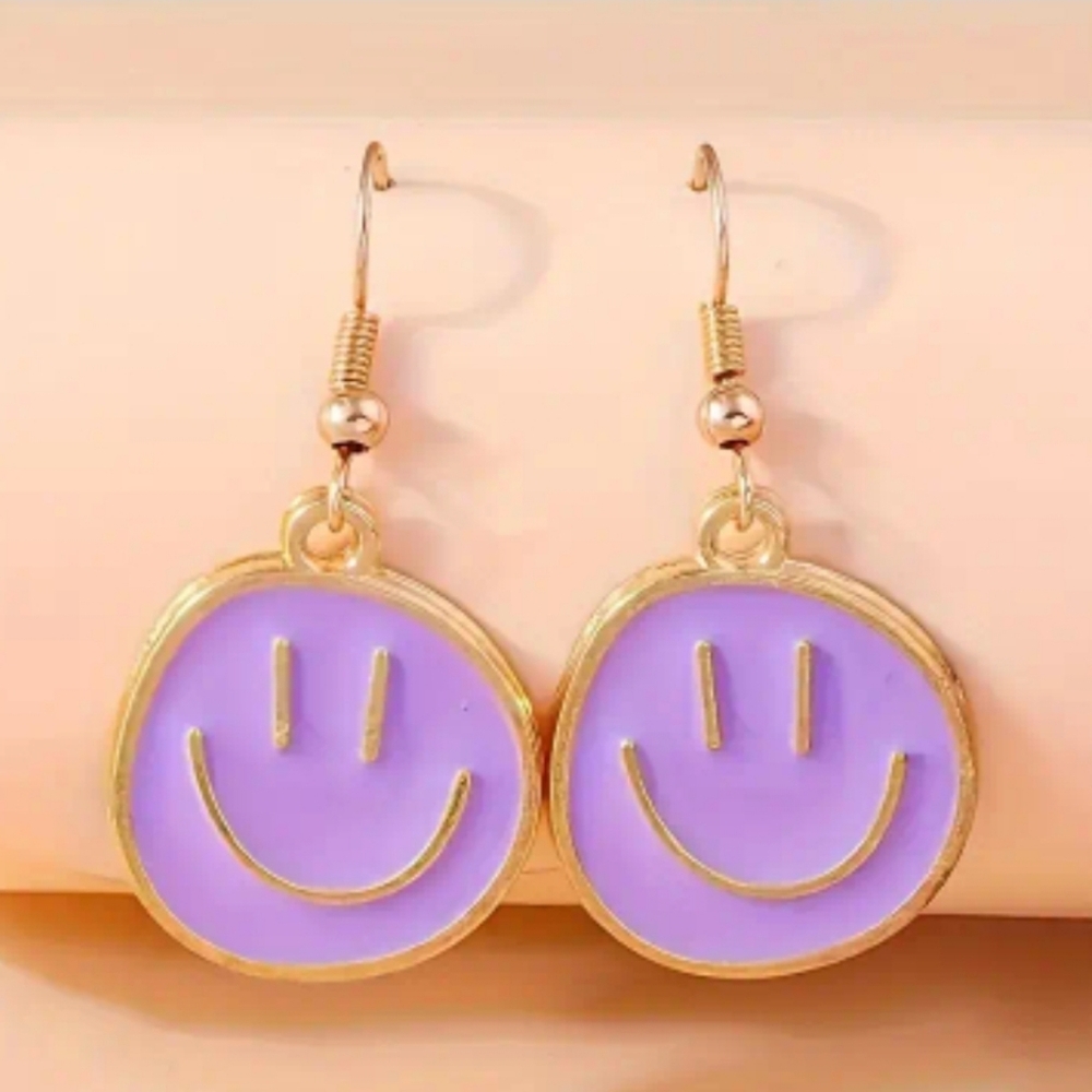 NWT! Chic Purple Joyful Alloy Dangle Earrings